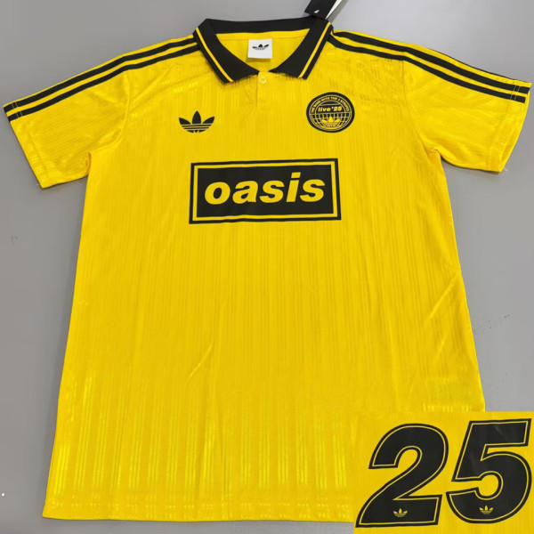 2025/26 AD x oasis #25 Yellow Retro Style Fans Soccer Jersey (Have No.25 带号码）