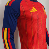 2026/27 Spain Home Red Player Version Long Sleeve Soccer Jersey