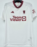 2023/24 M Utd 1:1 Quality Third White Fans Soccer Jersey