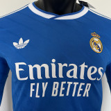 2025/26 RM Third Blue Player Version Long Sleeve Soccer Jersey