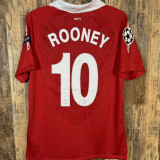 ROONEY #10 M Utd Home Red Retro Soccer Jersey 2010/11  欧冠字体和旧款欧冠章
