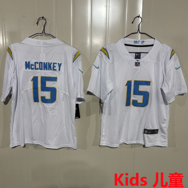 McCONKEY #15 Los Angeles Chargers Kids NFL Jersey 闪电