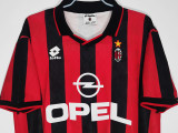 1995/96 AC Milan Home Red Black Retro Soccer Jersey