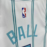 2023 Hornets  BALL # 1  White NBA Jerseys