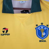1988 Brazil Home Yellow Retro Soccer Jersey
