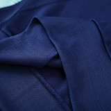 2025 Flamengo Sapphire Blue Hoody Zipper Jacket Tracksuit