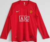 RONALDO #7 2007-08 M Utd Home Red Long Sleeve Retro Jersey League Version 联赛版带06/07英超双金章 ★★