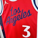 2025 Clippers PAUL #3 Red NBA Jersey
