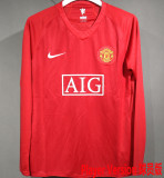 2007/08 M Utd Home Retro Player Version Long Sleeve Soccer Jersey 球员版长袖