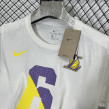 2025 Lakers JAMES #6 White High Quality Casual T-Shirt T190