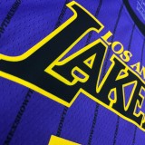 2018 LA Lakers BRYANT #8 Purple Stripe Limited Edition NBA Jerseys Hot Pressed