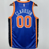 NY Knicks CLARKSON #00 Blue City Edition NBA Jersey