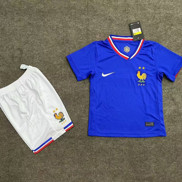 2024/25 France Home Blue Kids Soccer Jersey