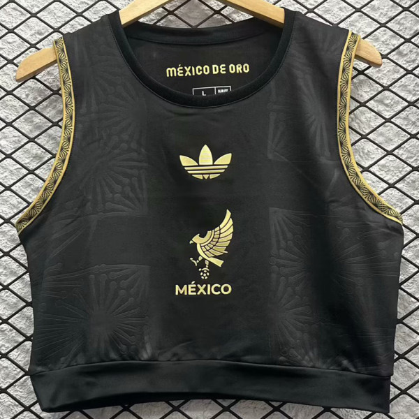 2025 Mexico Black México de Oro Women Yoga Vest Jersey 女