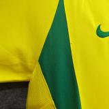 2002 Brazil Home Yellow Retro Soccer Jersey
