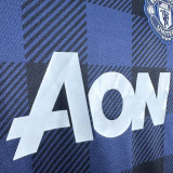 2013/14 M Utd Away Black Retro Long Sleeve Soccer Jersey