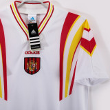 1996 Spain Away White Retro Soccer Jersey