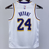 Lakers BRYANT #24 White Kids NBA Jersey 热压