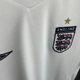 2006 England Home White Retro Soccer Jersey