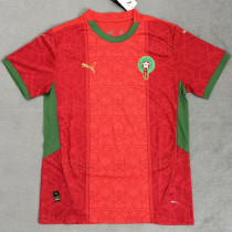 2025/26 Morocco Home Red Fans Soccer Jersey