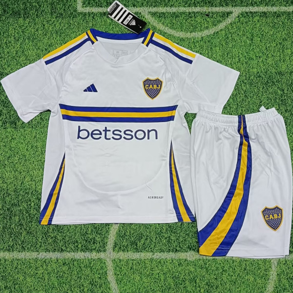 2024/25 Boca Away White Kids Soccer Jersey