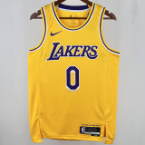2025 Lakers WETBROOK #0 Yellow NBA Jerseys 热压