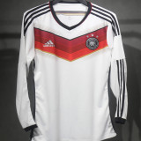 2014 Germany Home White Retro Player Version Long Sleeve Jersey  3 Start 三星 球员版