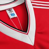 1983 M Utd  Home Red Retro Long Sleeve Soccer Jersey