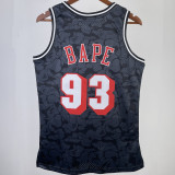 1993 Miami Heat BAPE×M&N #93 Black  NBA Jerseys
