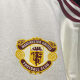 2025 M Utd Beige Cotton Retro Style Jersey