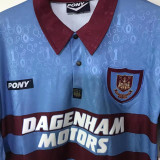 1995/97 West Ham Away Retro Long Sleeve  Jersey