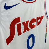 2025 76ers MAXEY #0 White City Edition NBA Jerseys 热压