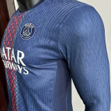 2025/26 PSG Home Blue Player Version Long Sleeve Soccer Jersey