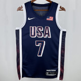 2024 Team USA DURANT #7 Sapphire Blue NBA Jersey