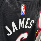 2024/25 Miami Heat JAMES #6 Black Kids NBA Jersey
