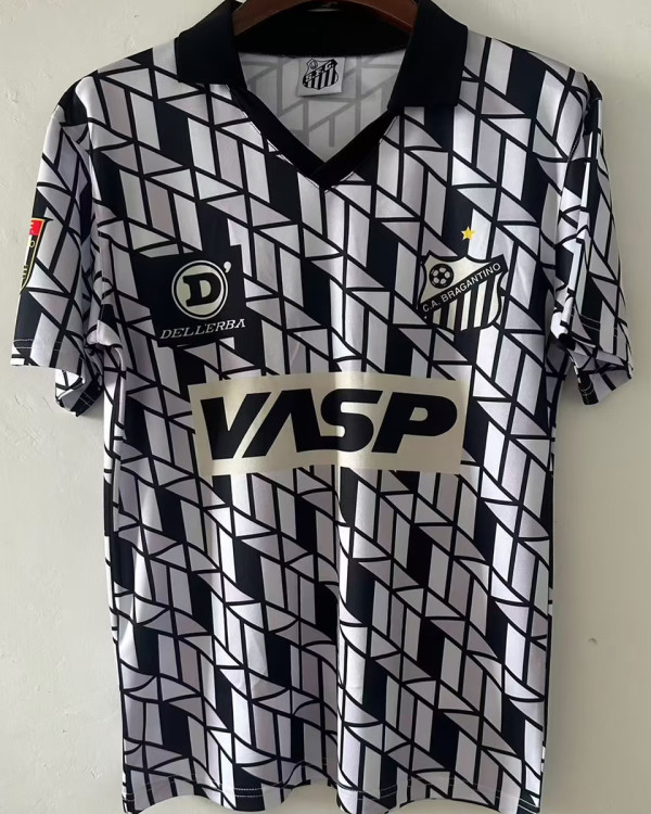 1990 Santos Black White Retro Soccer Jersey