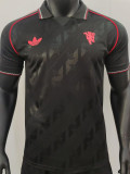 2025 M Utd Black Retro Style Player Version Soccer Jersey