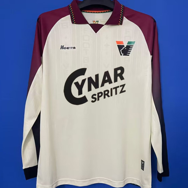 2025/26 Venezia FC Away White Long Sleeve Soccer Jersey 带胸前广告 CYNAR SPRITZ