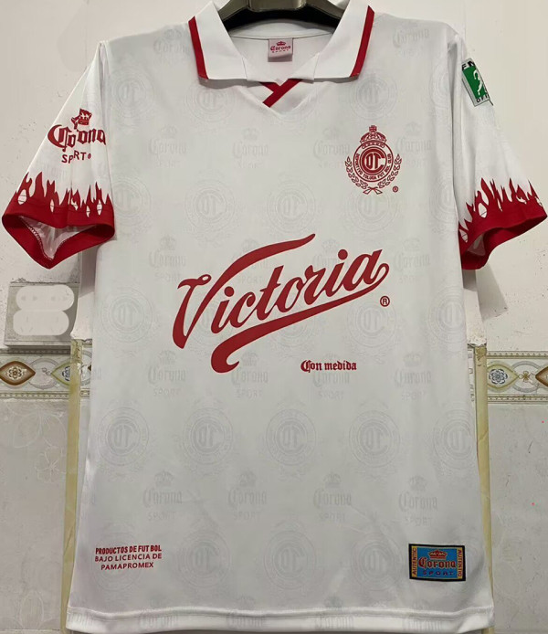 1997/1998 Deportivo Toluca Away White Retro Soccer Jersey 托卢卡