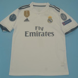2018/19 RM Home White Retro Player Version Soccer Jersey 球员版带胸前章