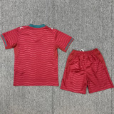 2026/27 Portugal Home Red Kids Soccer Jersey 红色裤子