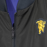 2026/27 M Utd Blue And Black Reversible Sports Cotton Jacket 双面