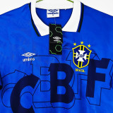 1991/93 Brazil Away Blue Retro Soccer Jersey