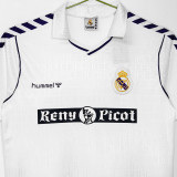 1989/90 RM White Home Retro Soccer Jersey