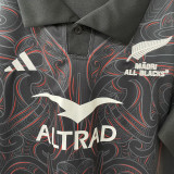 2025/26 All Blacks Home Black Rugby Shirt 全黑 有领