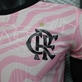 Familia #10 Flamengo Pink Player Version Soccer Jersey 2023 带胸前广告 球员版 ★★