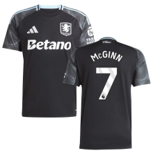 McGINN #7 Aston Villa Away Black Fans Soccer Jersey 2025/26 (League Font 联赛字体 ) ★★