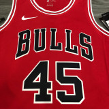 Bulls JDRDAN #45 Red NBA Jerseys Hot Pressed