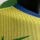 2025/26 Brazil Home Yellow Player Version Long Sleeve Soccer Jersey