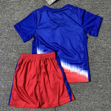 2024/25 U.S Away Blue Kids Soccer Jersey 红色裤子
